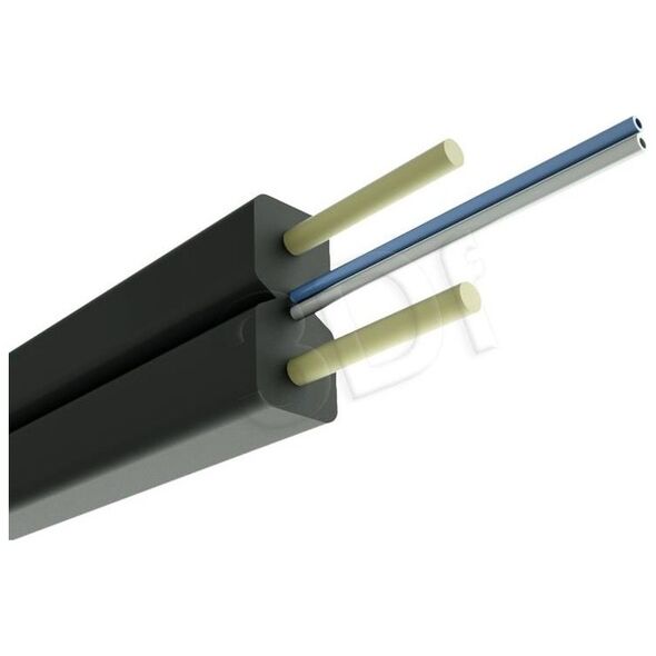 Alantec Kabel światłowodowy FTTH płaski SM 2J 9/125 LSOH Czarny 1000m (FOK-W2J-SM-A-C)
