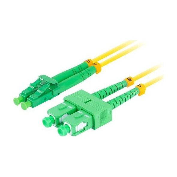 Lanberg PATCHCORD ŚWIATŁOWODOWY SM SC/APC-LC/APC DUPLEX 3.0MM LSZH G657A1 2M ŻÓŁTY LANBERG