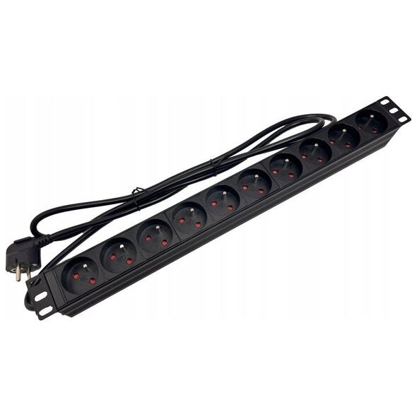 Alantec Listwa zasilająca 19" 230V - 10 gniazd (typu E - CEE 7/5), kabel 1,8m CEE 7/7 ALANTEC