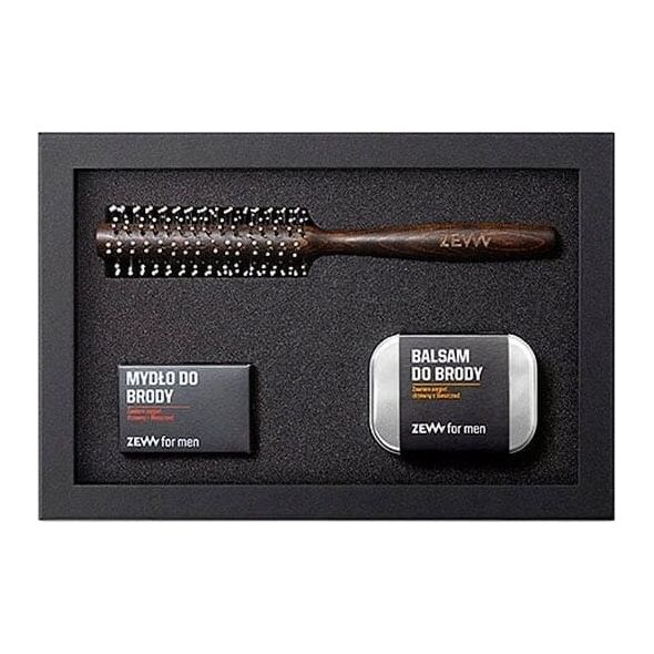 Zew for Men ZEW FOR MEN_SET Broda na Sztorc mydło do brody 85ml + balsam do brody 80ml + roller do włosów i brody