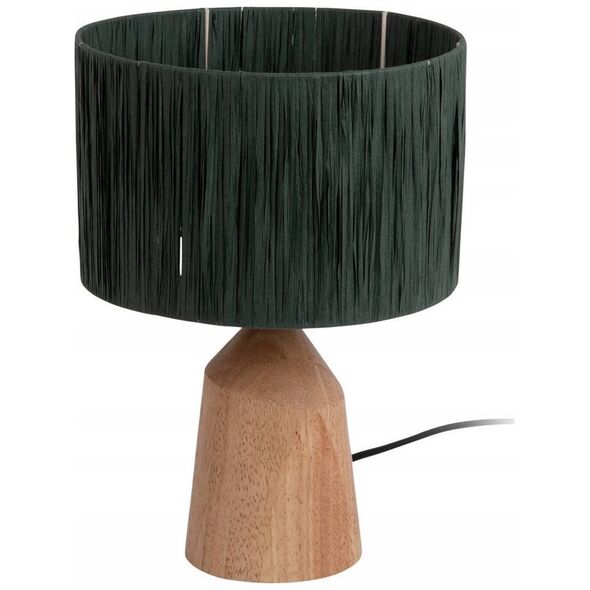 Bigbuy Home Lampa stołowa TRAPEZE z drewnianą podstawą, Ø 25 cm