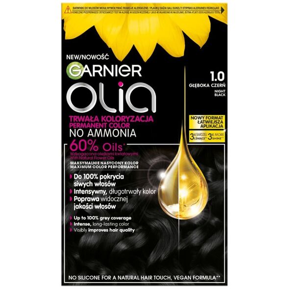 Alkotest GARNIER_Olia farba do włosów 1.0 Night Black