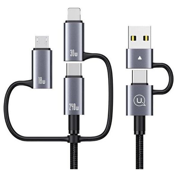 Kabel USB Usams USAMS Kabel 240W 6w1 Fast charging 2m Data Cable Aluminium Alloy Sufeng Seria 2M (SJ738)