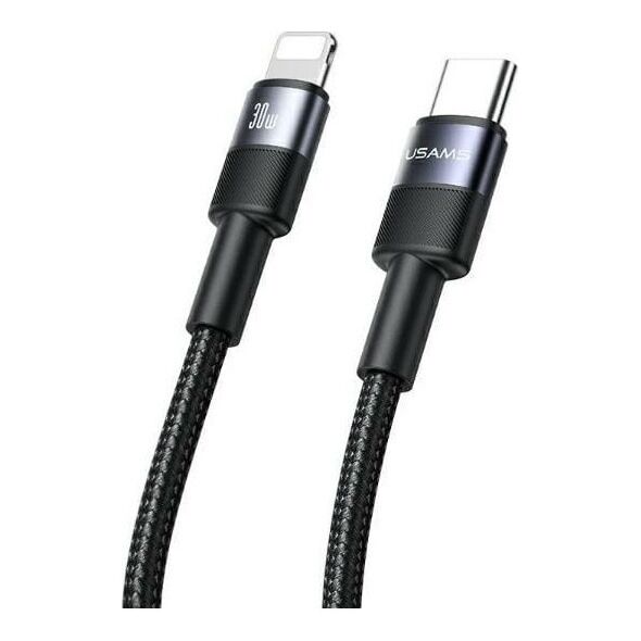 Kabel USB Usams USAMS Kabel USB-C na Lightning 30W czarny/black 1,2m SJ729USBSG01 (US-SJ729)