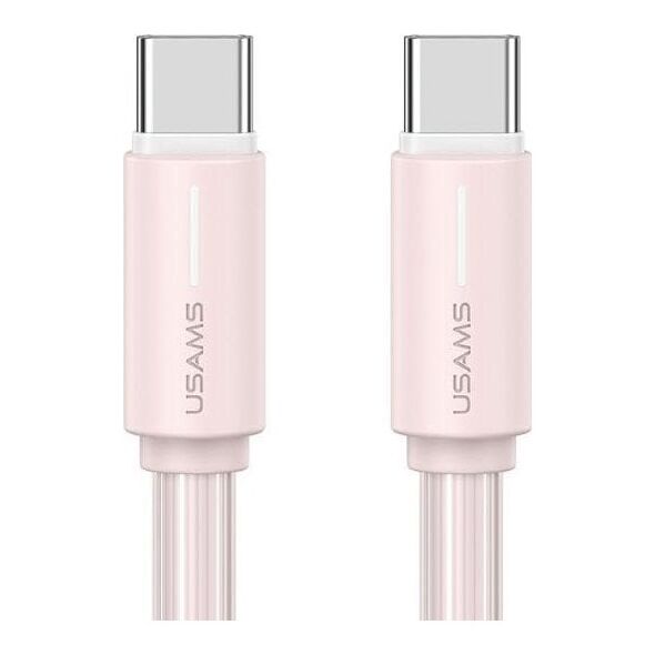 Kabel USB Usams USAMS Kabel USB-C/USB-C 1m SJ734 60W różowy/pink YU Series SJ734USB04 (US-SJ734)