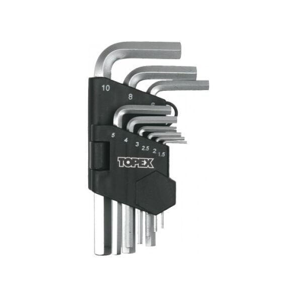 Topex Zestaw kluczy imbusowych hex typ L 1,5-10mm 9szt. (35D955)