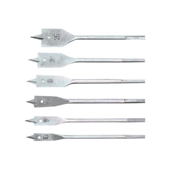 Wiertło Top Tools do drewna łopatkowe sześciokątne 10 12 16 18 20 25mm zestaw (60H860)