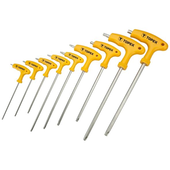 Topex Zestaw kluczy trzpieniowych torx typ T T10-T50 z otworem 9szt. (35D968)