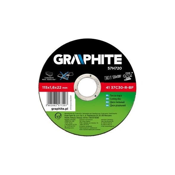 Graphite Tarcza tnąca do kamienia 115x1.6x22.2mm (57H720)