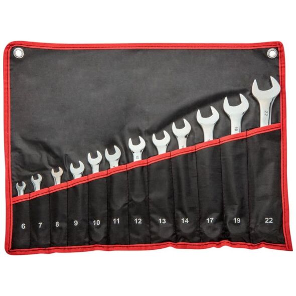 Top Tools Klucze płasko-oczkowe 6-22 mm, zestaw 12 szt. (35D359)