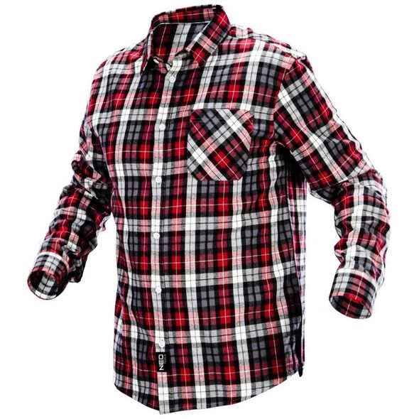 Neo Koszula flanelowa (Koszula flanelowa krata czerwono-czarno-biała, rozmiar XXL)