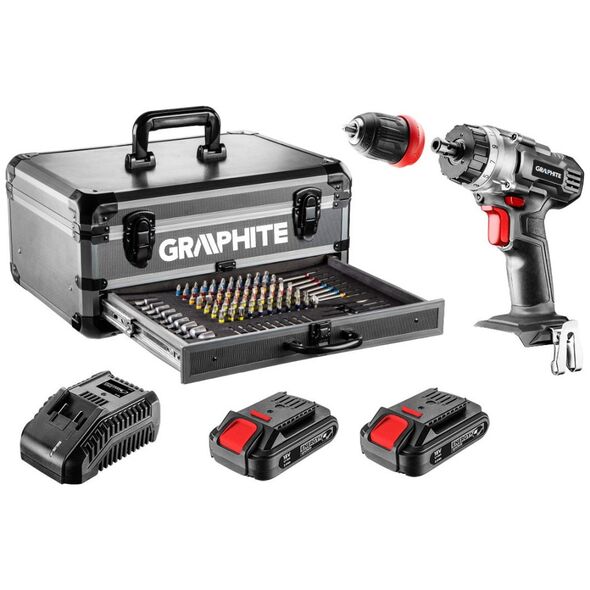 Wiertarko-wkrętarka Graphite 58G022-PS15 18 V 2 x akumulator 2 Ah
