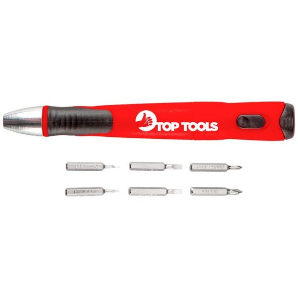 Top Tools końcówki wkrętakowe z uchwytem 7 sztuk