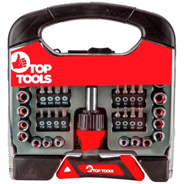 Top Tools końcówki wkrętakowe z uchwytem 44 sztuk (39D200)