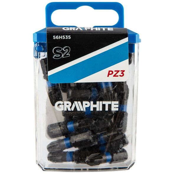 Graphite Końcówka wkrętakowa (Bity udarowe PZ3 x 25 mm, 20 szt.)
