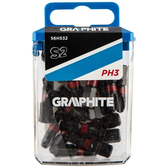 Graphite Końcówka wkrętakowa (Bity udarowe PH3 x 25 mm, 20 szt.)