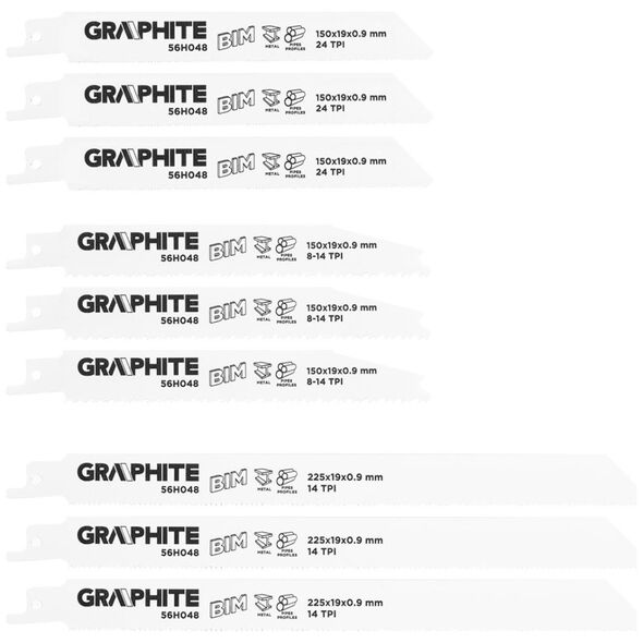Graphite Brzeszczoty bagnetowe (Brzeszczoty do piły szablastej, BIM, zestaw 3 szt.)