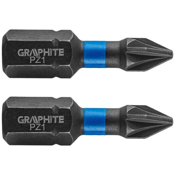 Graphite Końcówka wkrętakowa (Bity udarowe PZ1 x 25 mm, 2 szt.)