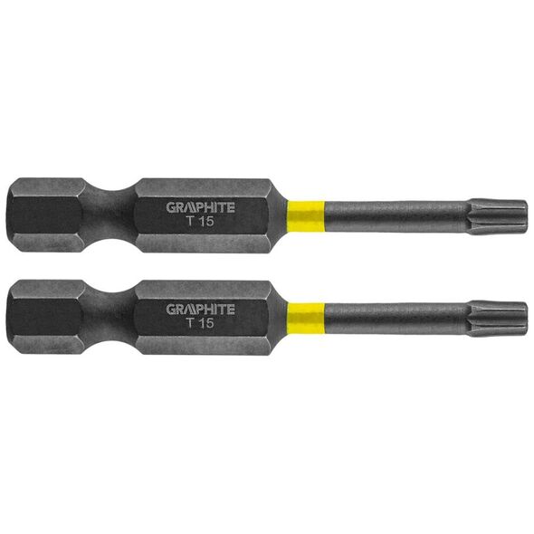 Graphite Końcówka wkrętakowa (Bity udarowe TX15 x 50 mm, 2 szt.)