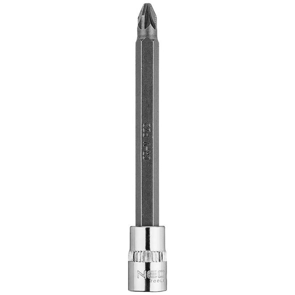 Neo Końcówka wkrętakowa PZ2 na nasadce 1/4", długa, 87 mm