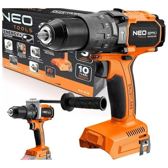 Wiertarko-wkrętarka Neo 04-616 WIERTARKO-WKRĘTARKA BEZSZCZOTKOWA Z UDAREM 100NM ENERGY+ NEO TOOLS