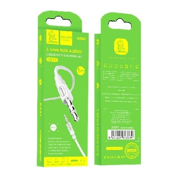 Kabel Vega KABEL STEREO DENMEN JACK DO JACK 3,5 CALA BIAŁY 1M DX01>