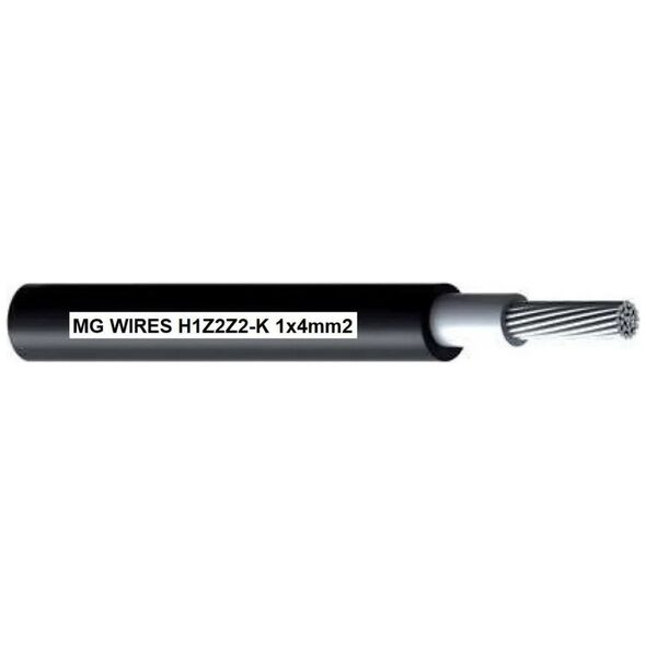 MG Przewód fotowoltaiczny // MG Wires // 1x4mm2, 0,6/1kV czarny H1Z2Z2-K-4mm2 BK, szpula 500m
