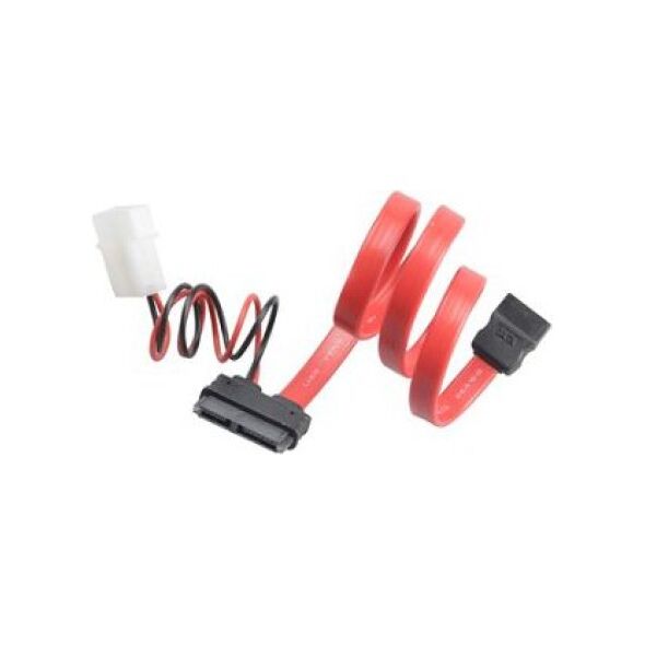 Akasa SATA - SATA Slimline + Molex, 0.4m, Czerwony (AKCB05040)