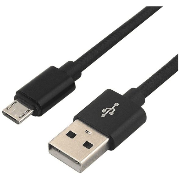 Kabel USB EverActive USB-A - microUSB 1 m Czarny (CBB-1MB)