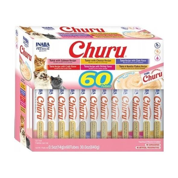 Inaba Foods INABA CAT CHURU VARIETIES tuńczyk - przysmak dla kota 60 x 14 g