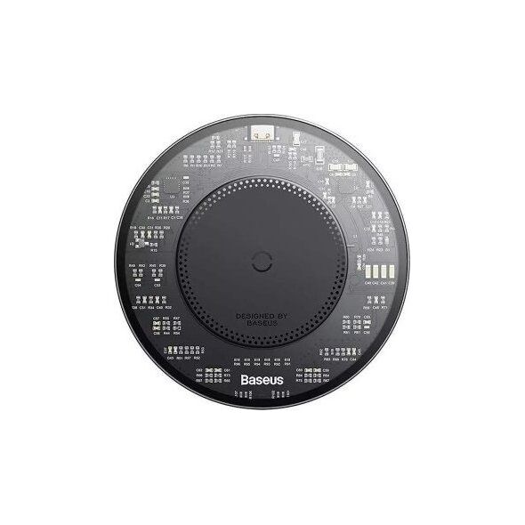 Ładowarka Baseus Bezprzewodowa ładowarka indukcyjna Baseus Simple 2, 15W z kable USB-C do USB-C (czarna)