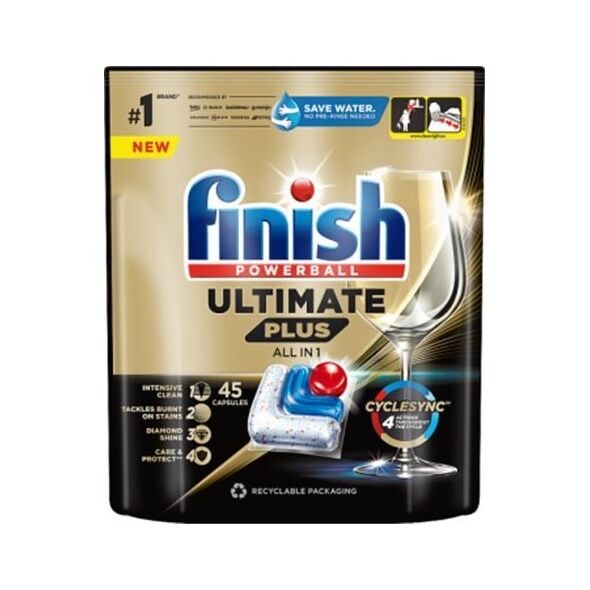 Finish Ultimate Plus Fresh Kapsułki do mycia naczyń w zmywarce 549 g 45 szt.