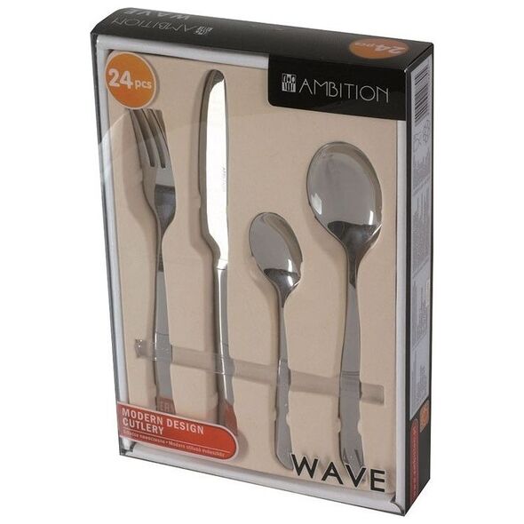 Ambition Komplet sztućców Wave 24 elementy (29880)