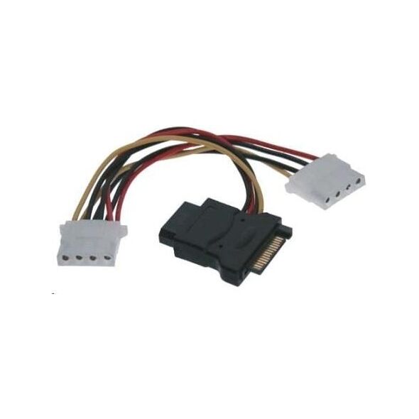 PremiumCord SATA 15-pin - Molex x3, 0.16m, Wielokolorowy (kfsa-9)