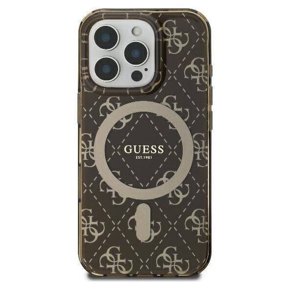 Original Case IPHONE 16 PRO Guess Hardcase IML 4G Background MagSafe (GUHMP16LH4DTEW) brown 3666339301729