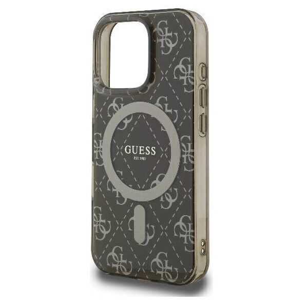 Original Case IPHONE 16 PRO Guess Hardcase IML 4G Background MagSafe (GUHMP16LH4DTEW) brown 3666339301729