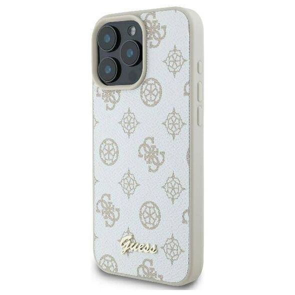Original Case IPHONE 16 PRO Guess Hardcase Peony Script Logo MagSafe (GUHMP16LPGPYSH) white 3666339345587