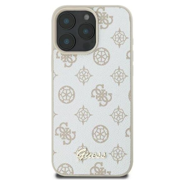 Original Case IPHONE 16 PRO Guess Hardcase Peony Script Logo MagSafe (GUHMP16LPGPYSH) white 3666339345587