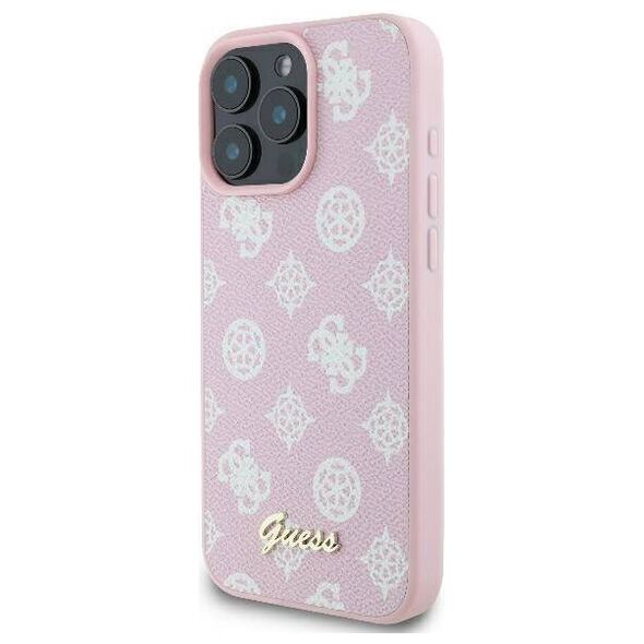 Original Case IPHONE 16 PRO Guess Hardcase Peony Script Logo MagSafe (GUHMP16LPGPYSP) pink 3666339345549