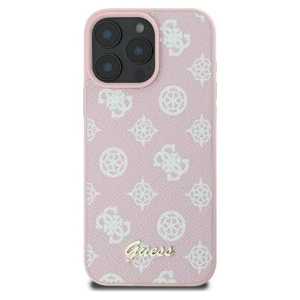 Original Case IPHONE 16 PRO Guess Hardcase Peony Script Logo MagSafe (GUHMP16LPGPYSP) pink 3666339345549