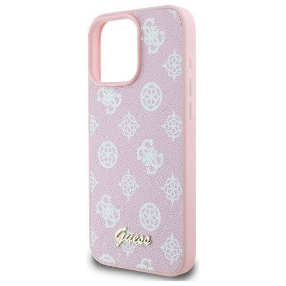 Original Case IPHONE 16 PRO Guess Hardcase Peony Script Logo MagSafe (GUHMP16LPGPYSP) pink 3666339345549