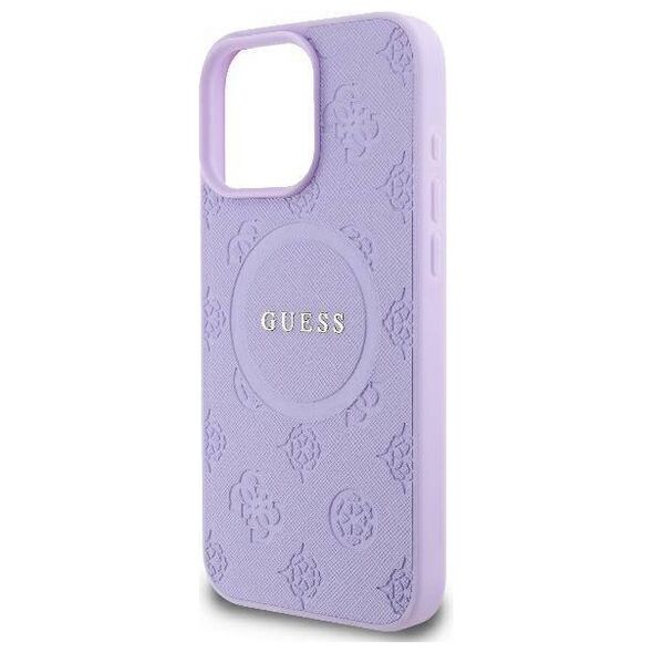 Original Case IPHONE 16 PRO Guess Hardcase Saffiano Peony Classic Logo MagSafe (GUHMP16LPSAPSMEU) purple 3666339328269