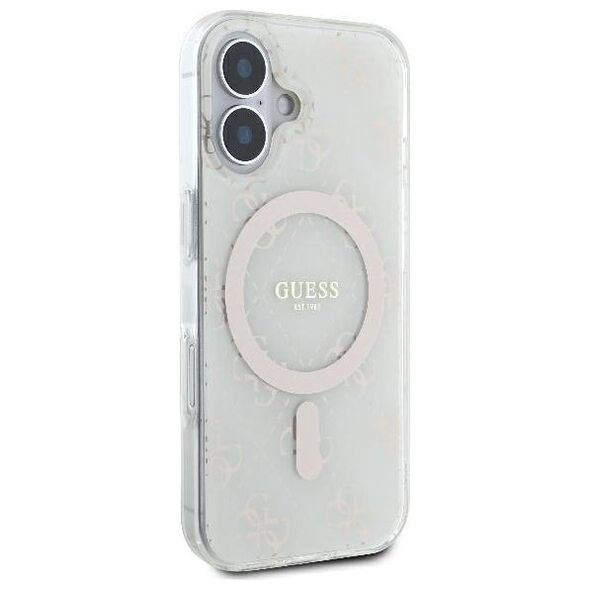 Original Case IPHONE 16 PLUS Guess Hardcase IML 4G Background MagSafe (GUHMP16MH4DTEH) white 3666339302160