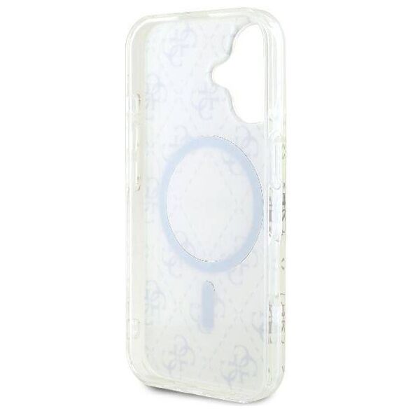 Original Case IPHONE 16 PLUS Guess Hardcase IML 4G Background MagSafe (GUHMP16MH4DTEH) white 3666339302160
