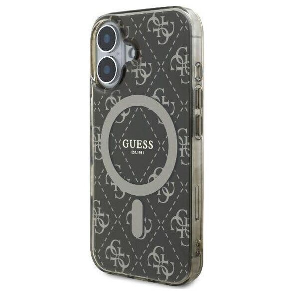 Original Case IPHONE 16 PLUS Guess Hardcase IML 4G Background MagSafe (GUHMP16MH4DTEW) brown 3666339301712