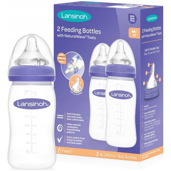 Lansinoh 4077 BUTELKA 240ML X 2 + SMOCZEK NW LANSINOH