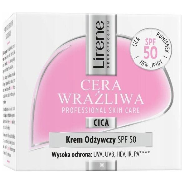 Alkotest LIRENE_Cera Wrażliwa krem odżyczwczy do twarzy SPF50 50ml