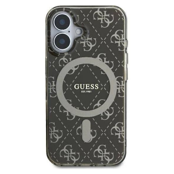 Original Case IPHONE 16 Guess Hardcase IML 4G Background MagSafe (GUHMP16SH4DTEW) brown 3666339301705