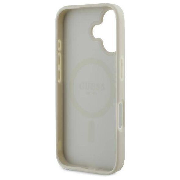 Original Case IPHONE 16 Guess Hardcase Peony Script Logo MagSafe (GUHMP16SPGPYSH) white 3666339345563