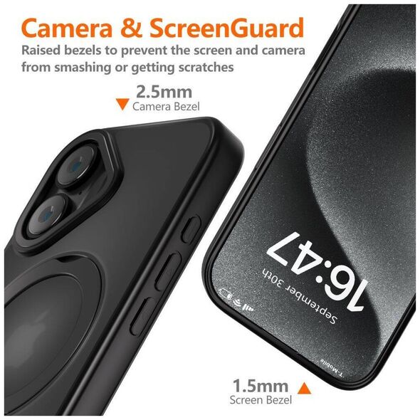 Case IPHONE 16 Tech-Protect MagRing MagSafe Matte black 5906302311545